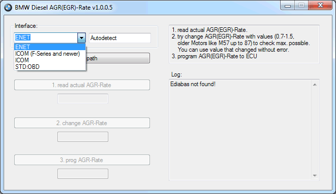BMW Diesel AGR (EGR) Rate & Tool