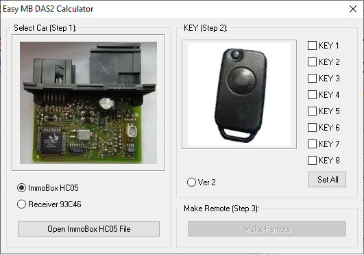 DAS2 Calculator Mercedes Benz Immobilizer Remote Calculator Destek Paketi