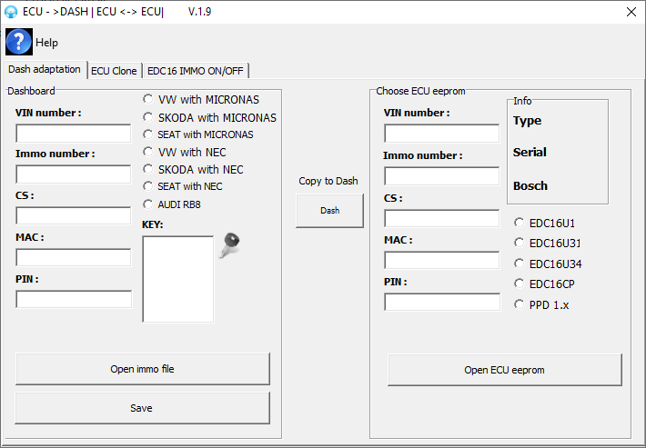 Dashboard ECU Teacher 1.9 Destek Paketi