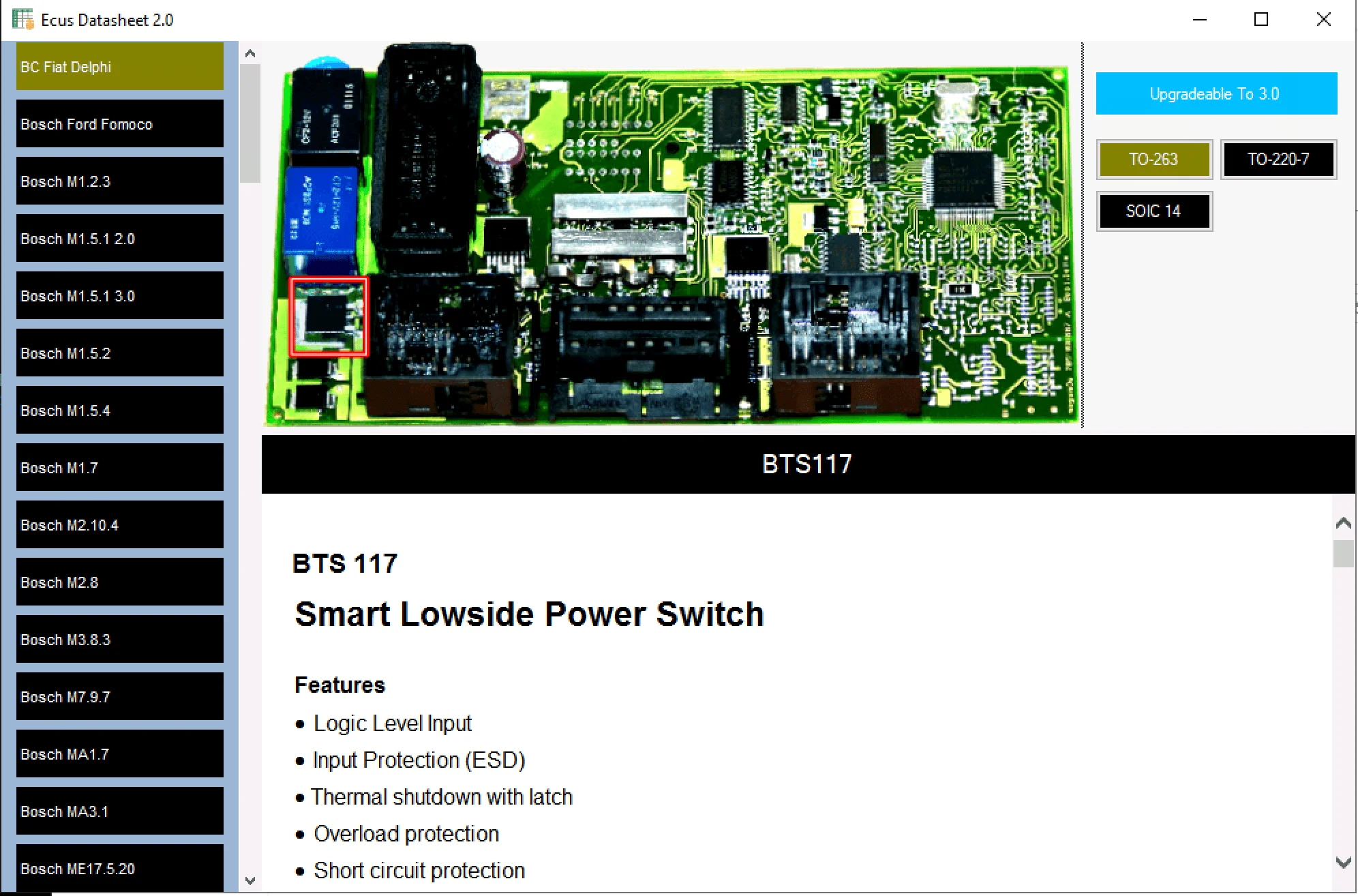ECU Datasheet ve Komponent Bulucu Paketi