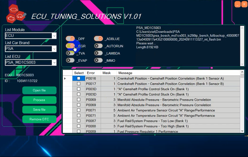 ECU Tuning Solutions Dosya Kontrol Paketi