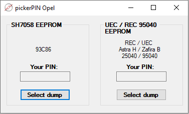 EEprom Dumps PIN Opel 0.0.1 alpha v Destek Paketi