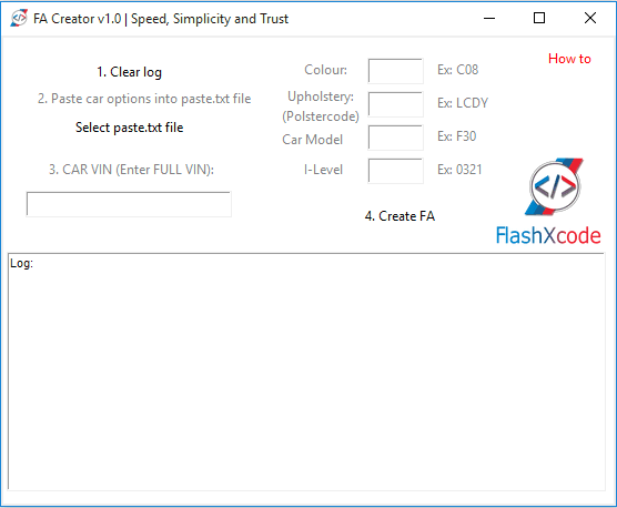 FlashXcode FA Creator, Tool