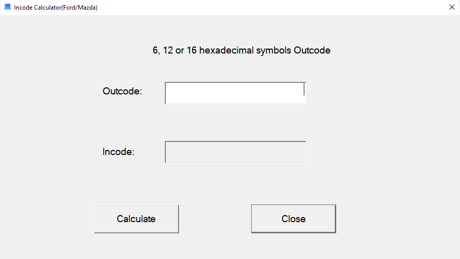 Ford & Mazda Outcode-Incode Calculator Destek Paketi
