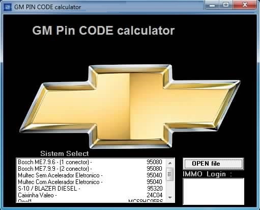 GM - Opel Pin Immo Security code Calculator Destek Paketi