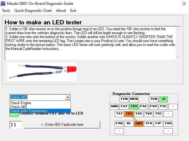 Mazda OBD1 On-board Diagnostic Guide (Year 90-98) v Destek Paketi