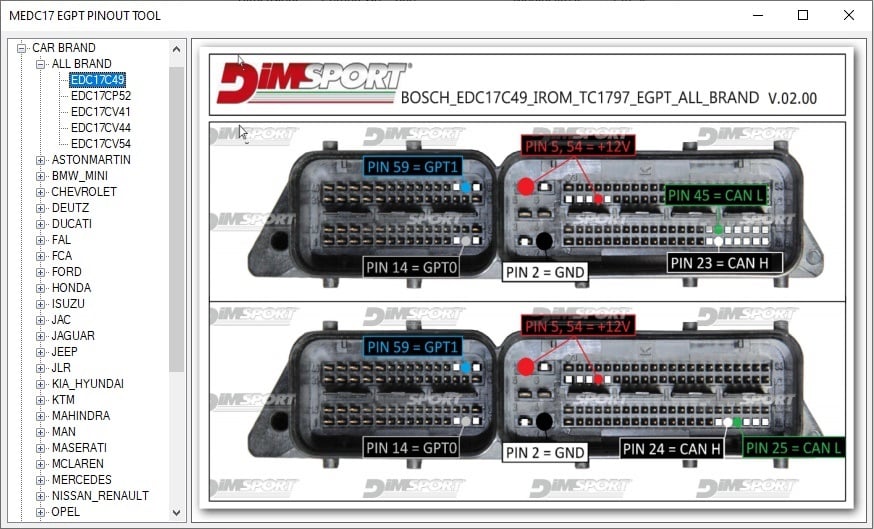 MEDC17 EGPT Pinout Atlas Bench Wiring Destek Paketi