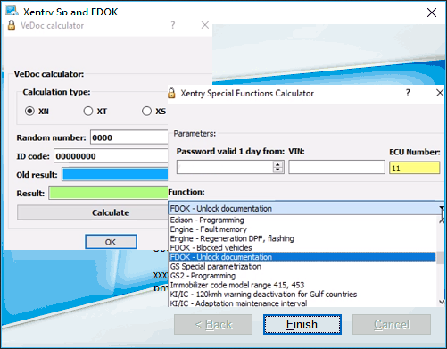 Mercedes FDOK VeDoc Calculator and DAS-XENTRY Special Function Destek Paketi