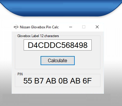 Nissan Glove Box PIN Code Calculator Destek Paketi