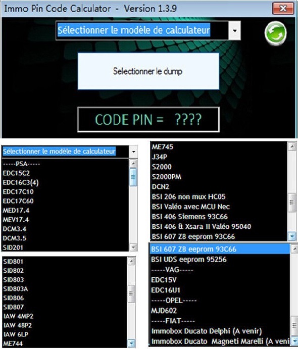 PSA IMMO Pin Code Calculator v1.3.9 Calculate Pincode Destek Paketi