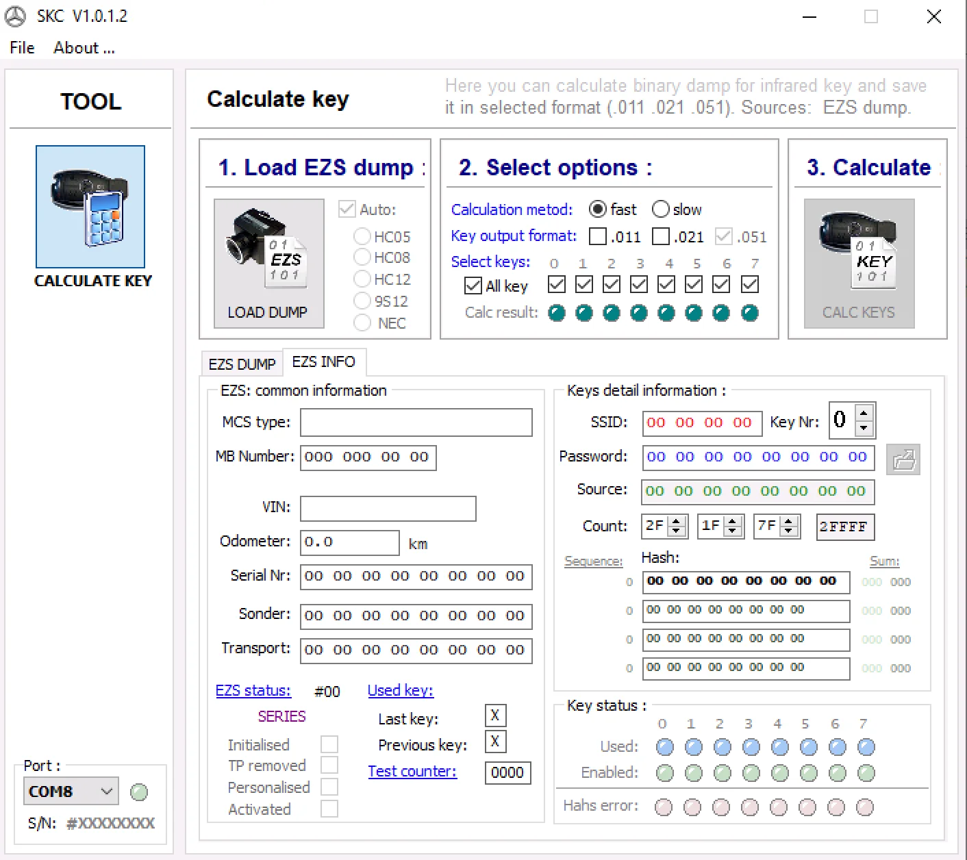 SKC Mercedes EZS Key File Calculator 1.0.1.2 Destek Paketi