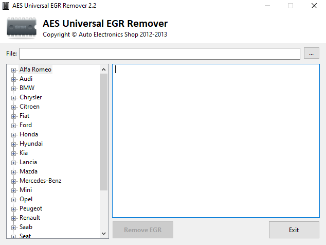 SW Servis EGR, AES Universal EGR Servis v2.2 Destek Paketi
