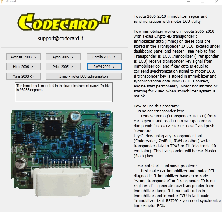 Toyota 4D Key Tool 1.2 Destek Paketi