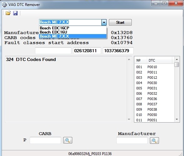 VAG DTC Servis ECU DTC Table Editor Destek Paketi