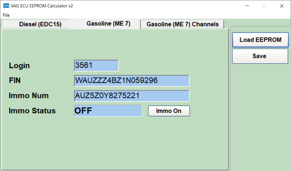 VAG ECU Eeprom Calculator (EDC15 & ME7) Immo Destek Paketi