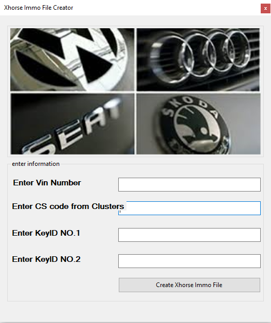 Xhorse Immo File Creator VAG Immobilizer Data Builder Destek Paketi