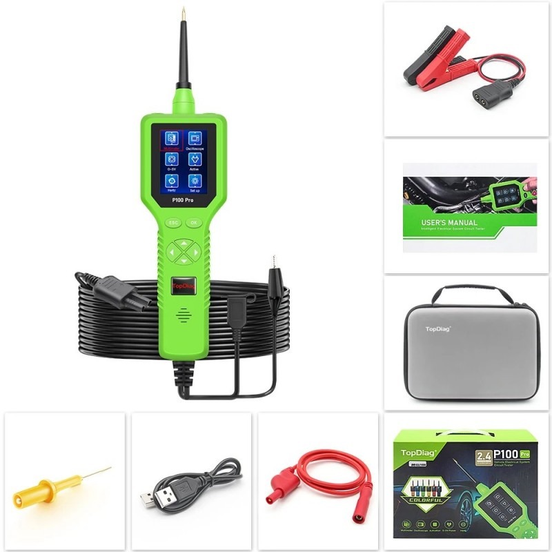 Otomotiv Kontrol kalemi, Oto Devre Kaçak ve Kopuk Tesisat Bulma Test Cihazı , TopDiag P100 Pro