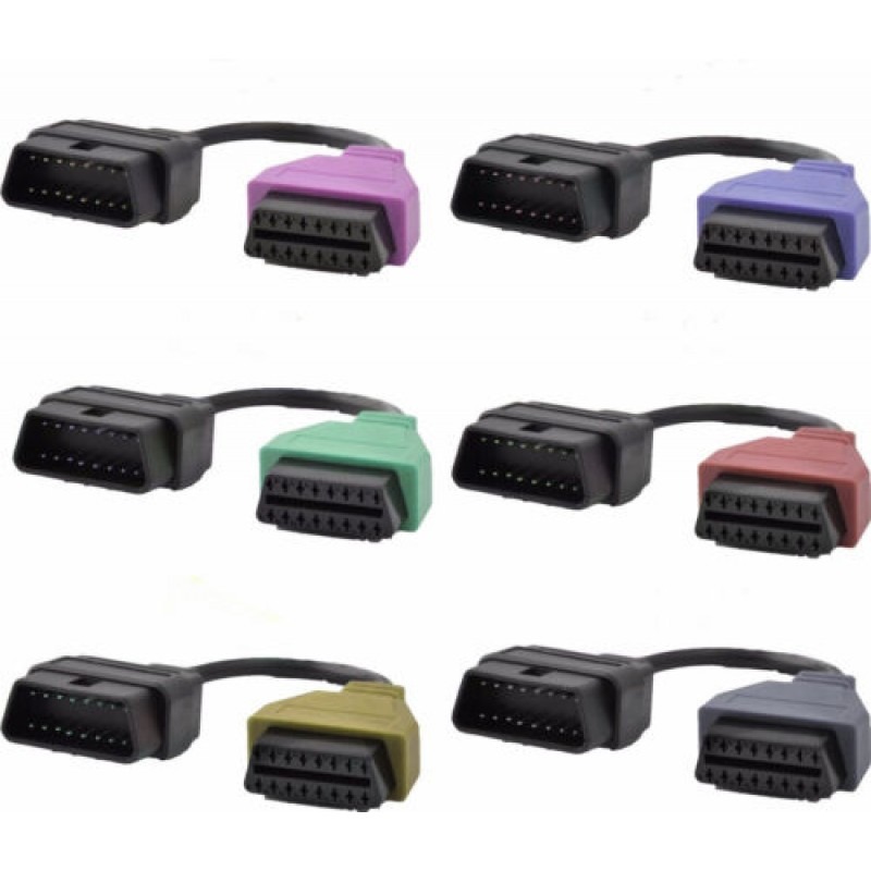 Fiat Alfa Romeo Jeep Multiecuscan için OBD 2 Kablo Adaptörleri 6’lı Kablo Seti