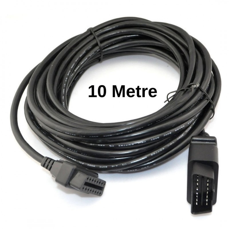 10 Metre OBD2 Teşhis Cihazı Uzatma Kablosu 16 Pin – Erkekten Dişi Sokete, Dayanıklı ve Yüksek Kalite