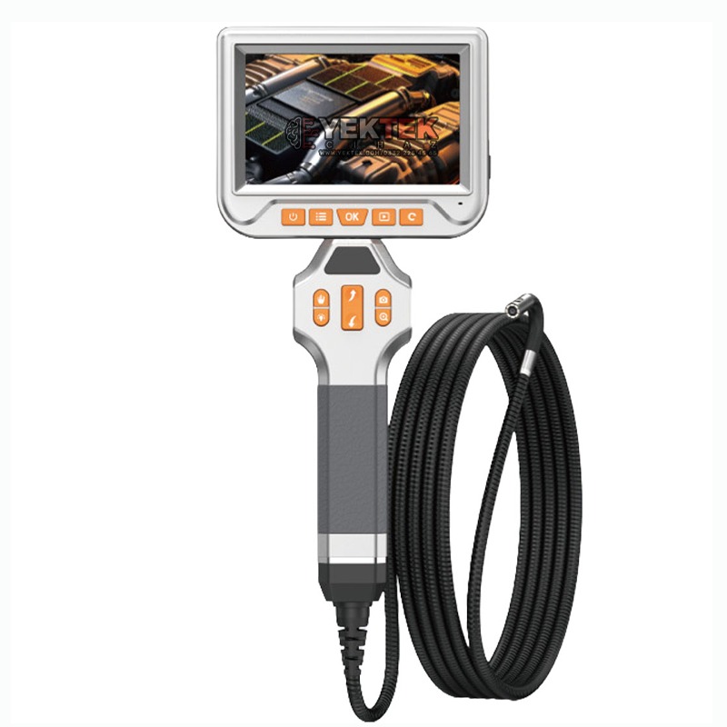 Ancel Çift Kameralı 360° Dönebilen Endoskop Kamera | 5'' Ekran, Otomatik Odaklama, LED'li 6 mm Kamera, SD Kayıt